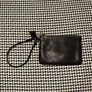 Black Leather Coach Wristlet